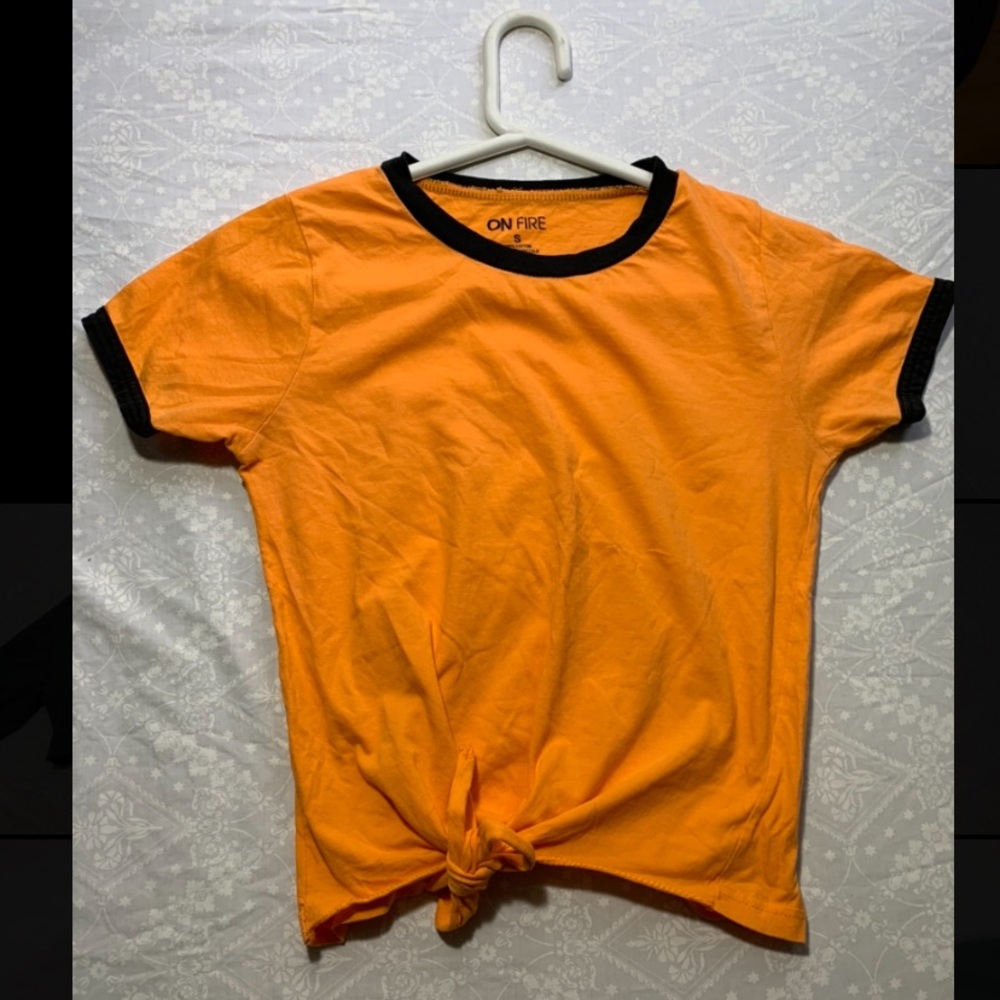 On Fire orange cropped top